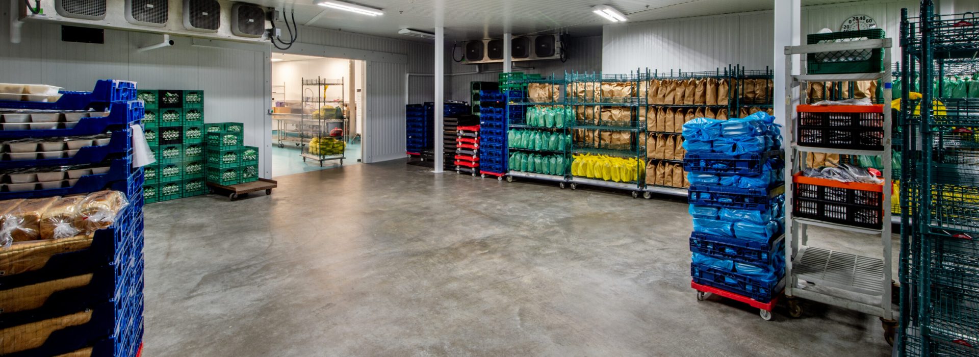 Freezer warehouse for food processing plant.